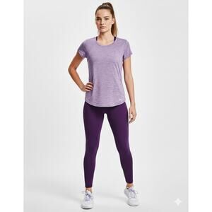 Under Armour Women’s V-Neck T-Shirt Twist Running Purple Size Small